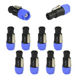 Kit 10 Plugs Speakon  4 Polos Conector Clase A Tipo Neutrik 