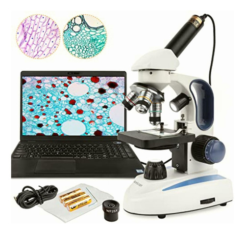Microscopio Monocular 40x 1000x Incluye Cámara De 0.3 Mp Y