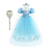 Vestido De Princesa Frozen Para Niña  Fiesta  Cosplay  Elsa