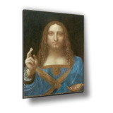 Cuadro Canvas Bastidor Sacro Da Vinci Salvator Mundi 66x45