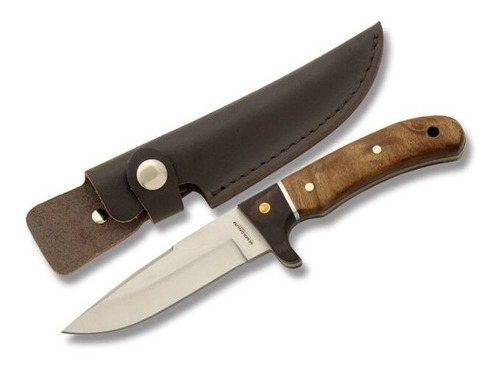 Cuchillo Boker Magnum Elk Hunter Clam Acero 440 Funda Cuero