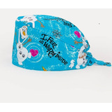 Cofia Clínica Gorro Quirúrgico Diseños  Olaf Celeste G103