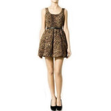 Vestido Skater Importado Animal Print Con Etiqueta