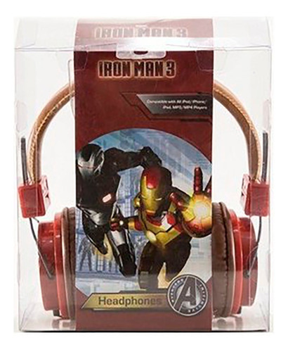 Audifono Iron Man Gold Color Rojo