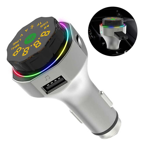 Transmisor Bluetooth Para Auto Bluetooth5.0 Manos Libres Rgb