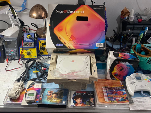 Consola Sega Dreamcast Completa En Caja Con 2 Juegos, Vmu