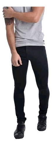 Jeans Pantalon Hombre Chupin Negro Elastizado Premium Moda 