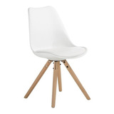 Silla Tulip Eames Escandinava Patas De Madera Almohadon