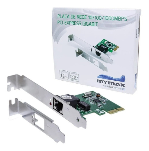 Placa De Rede Gigabit Pci-express  Mymax - 10/100/1000mbps