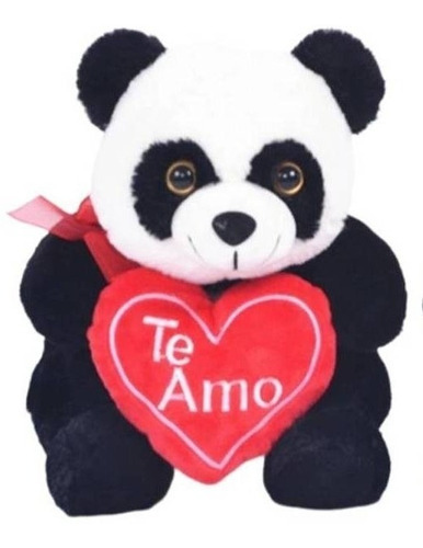 Oso Panda De Peluche Con Corazón Love Rana Te Amo Importado 
