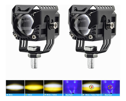 2pc 18000lm Faros Auxiliares Lupa Para Auto Moto Con Estrobo