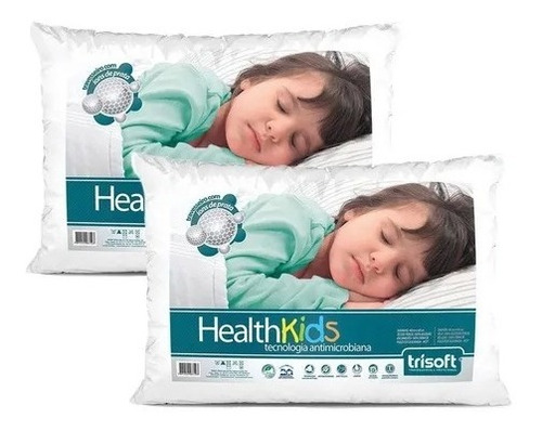 Kit 2 Travesseiro Infantil Health Kids 40x60 Lavável 180fios