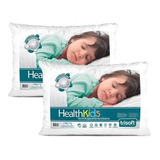 Kit 2 Travesseiro Infantil Health Kids 40x60 Lavável 180fios