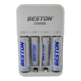 Bst-c8006b-2 - Cargador Beston  4 Baterias 2xaa Y 2xaaa