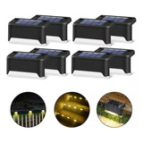 10 Balizador Led Luz Solar Escada Corrimão Deck Jardim Decor