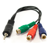 Adaptador Cable Plug 3.5 4 Contactos A 3 Rca Rgb Tv Lcd