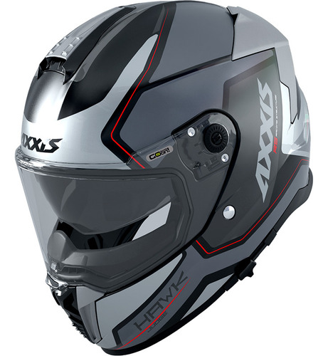 Casco Moto Axxis Hawk Judge B2 Gris Brillo Doble Visor