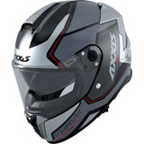 Casco Moto Axxis Hawk Judge B2 Gris Brillo Doble Visor