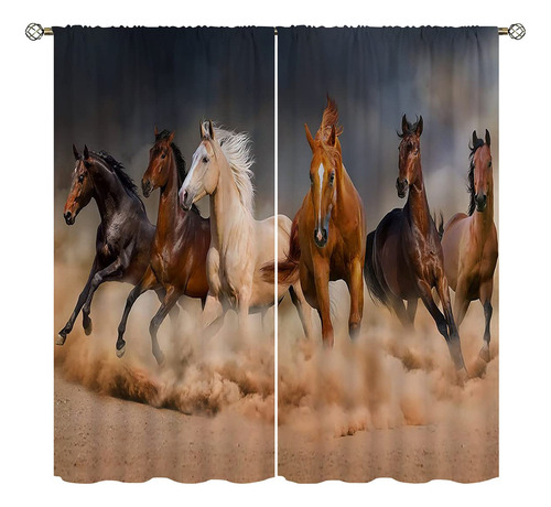 Cortinas Opacas Con Diseño De Caballo Para Decoración Del Ho