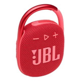 Bocina Jbl Clip 4 Portátil Con Bluetooth Waterproof Color Rojo
