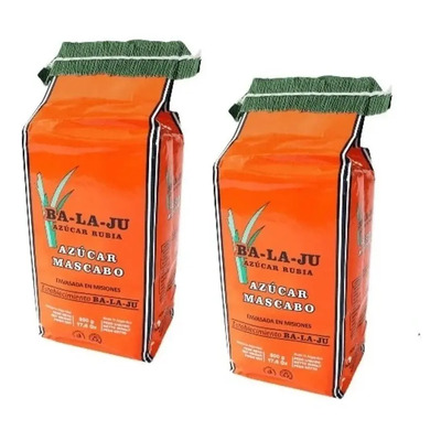 2 X Azucar Mascabo Rubia Integral Balaju Ba-la-ju (1kg) - Fw | Envío gratis