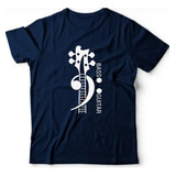 Camiseta Musicas Instrumentos - Bass E Clave De Fa