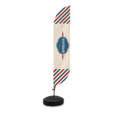 Wind Flag Banner Dupla Face 3m Completo Barbearia M2