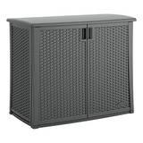 Suncast Gabinete De Mimbre Para Exteriores, Gris