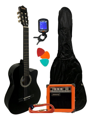 Guitarra Electrocriolla Sunset + Amplificador Afinador Funda