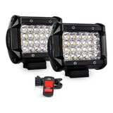 2 Exploradoras Led Rompe Niebla 24 Led 16000lm Fijas/strober