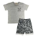 Conjunto De Roupa Infantil Camiseta E Bermuda Surf - Menino