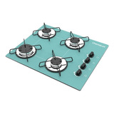 Fogão Cooktop Gás Chamalux Ultra Chama 4 Bocas Verde-água 127v/220v