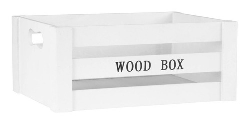 Caja Decorativa 14x33,5 Cm Madera Blanco Afj