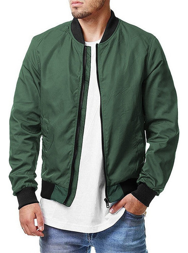 Cchaqueta Bomber Informal Con Cremallera For Hombre