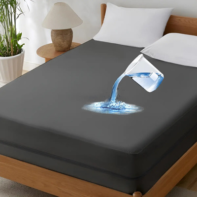 HOGAR YUME® Cubre Colchón C\u002Fcierre Antichinches Impermeable Matrimonial Color Gris Diseño De La Tela Gris 135*190*45cm Antiacaros Protección tridimensional total contra ácaros y polvo | Envío gratis