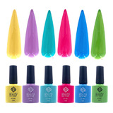 6 Pzs Gel Semipermanente, Uñas. Elige Gama. Beauty Factory Color Gama Fiesta