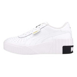 Zapatilla Mujer Puma Cali Wedge 373438 03 White Black