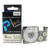 Fita Compativel Xr-9we1 Branca 9mm Etiquetadora Casio Kl-60 Cor Branco