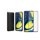 Funda Silicona + Vidrio Completo  P/ Samsung Galaxy A80