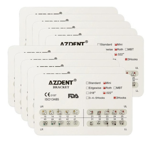 Brackets Ortodoncia Metálicos Roth Mtb 0.22 Azdent Santiago