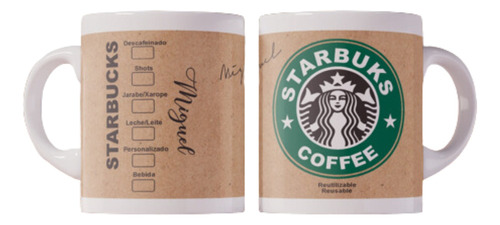 Taza Ceramica Personalizada Starbucks Frase Logo Diseño