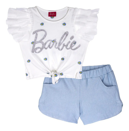 Conjunto Marca Barbie Dos Piezas, Color Blanco