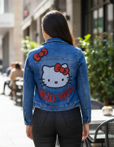 Chamarra De Mezclilla Con Aplicación De Hello Kitty Rojo