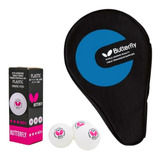 Kit Tenis De Mesa Butterfly Capa + 3 Bolas 40+ Profissional Cor Bola Branca