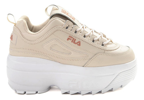 Tenis Fila Mod. 452178 Disruptor Plataforma Beige Mujer / J