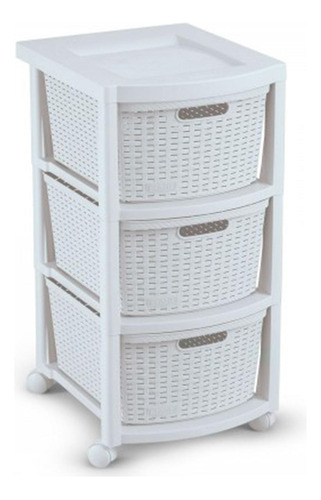 Cajonero Rattan 3g Blanco Rimax - Rx9834