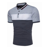 Polo Camisa De Manga Corta Impresión Gradiente Para Hombre