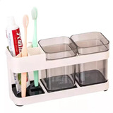 Organizador Set Baño Vaso Cepillos Deco Acrilico