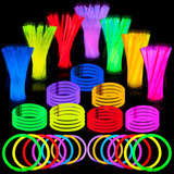 Kit 100 Pulseira Neon Festa Balada Brilho Fluorescente Led