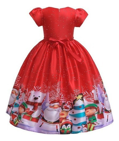 Vestido Largo De Princesa Navideña Para Niña, Múltiples